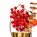 Maxbell Chinese New Year Flower Basket Festival Ornament Tabletop for Holiday Home Persimmon