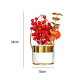 Maxbell Chinese New Year Flower Basket Festival Ornament Tabletop for Holiday Home Persimmon