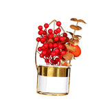 Maxbell Chinese New Year Flower Basket Festival Ornament Tabletop for Holiday Home Persimmon