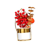 Maxbell Chinese New Year Flower Basket Festival Ornament Tabletop for Holiday Home Persimmon