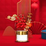 Maxbell Chinese New Year Flower Basket Festival Ornament Tabletop for Holiday Home Persimmon
