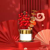 Maxbell Chinese New Year Flower Basket Festival Ornament Tabletop for Holiday Home Persimmon
