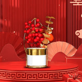 Maxbell Chinese New Year Flower Basket Festival Ornament Tabletop for Holiday Home Persimmon