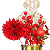 Maxbell Chinese New Year Flower Basket Festival Ornament Tabletop for Holiday Home Pomegranate
