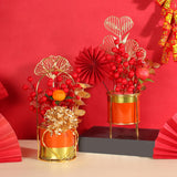 Maxbell Chinese New Year Flower Basket Festival Ornament Tabletop for Holiday Home Pomegranate