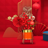 Maxbell Chinese New Year Flower Basket Festival Ornament Tabletop for Holiday Home Pomegranate