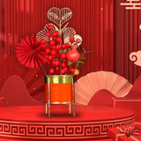 Maxbell Chinese New Year Flower Basket Festival Ornament Tabletop for Holiday Home Pomegranate