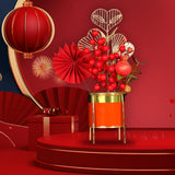 Maxbell Chinese New Year Flower Basket Festival Ornament Tabletop for Holiday Home Pomegranate