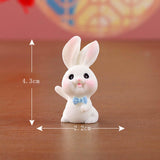 Maxbell 8 Pieces Miniature Rabbit Figures Resin Crafts for Decoration Ornament