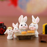 Maxbell 8 Pieces Miniature Rabbit Figures Resin Crafts for Decoration Ornament