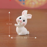 Maxbell 8 Pieces Miniature Rabbit Figures Resin Crafts for Decoration Ornament