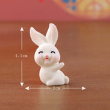 Maxbell 8 Pieces Miniature Rabbit Figures Resin Crafts for Decoration Ornament