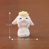 Maxbell 8 Pieces Miniature Rabbit Figures Resin Crafts for Decoration Ornament