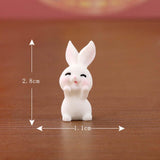 Maxbell 8 Pieces Miniature Rabbit Figures Resin Crafts for Decoration Ornament