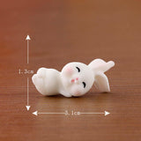 Maxbell 8 Pieces Miniature Rabbit Figures Resin Crafts for Decoration Ornament