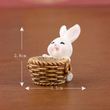 Maxbell 8 Pieces Miniature Rabbit Figures Resin Crafts for Decoration Ornament