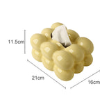 Maxbell Ceramic Tissue Box Holder Decorative Napkin Holder Organizer for Living Room Yellow