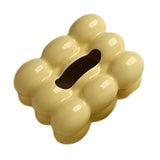 Maxbell Ceramic Tissue Box Holder Decorative Napkin Holder Organizer for Living Room Yellow