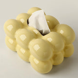 Maxbell Ceramic Tissue Box Holder Decorative Napkin Holder Organizer for Living Room Yellow