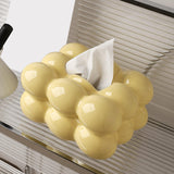Maxbell Ceramic Tissue Box Holder Decorative Napkin Holder Organizer for Living Room Yellow