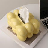 Maxbell Ceramic Tissue Box Holder Decorative Napkin Holder Organizer for Living Room Yellow