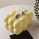 Maxbell Ceramic Tissue Box Holder Decorative Napkin Holder Organizer for Living Room Yellow