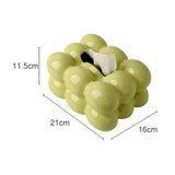 Maxbell Ceramic Tissue Box Holder Decorative Napkin Holder Organizer for Living Room Green