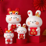 Maxbell Rabbit Statue Resin Bunny Figurine for Shelf Decoration Souvenir Gift StyleA