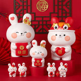 Maxbell Rabbit Statue Resin Bunny Figurine for Shelf Decoration Souvenir Gift StyleA