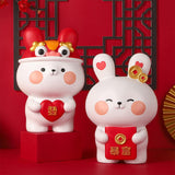 Maxbell Rabbit Statue Resin Bunny Figurine for Shelf Decoration Souvenir Gift StyleA