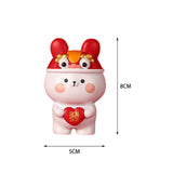 Maxbell Rabbit Statue Resin Bunny Figurine for Shelf Decoration Souvenir Gift StyleC