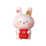 Maxbell Rabbit Statue Resin Bunny Figurine for Shelf Decoration Souvenir Gift StyleD