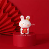 Maxbell Rabbit Statue Resin Bunny Figurine for Shelf Decoration Souvenir Gift StyleD