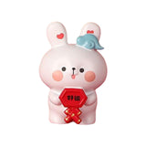 Maxbell Rabbit Statue Resin Bunny Figurine for Shelf Decoration Souvenir Gift StyleE