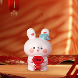 Maxbell Rabbit Statue Resin Bunny Figurine for Shelf Decoration Souvenir Gift StyleE