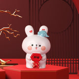 Maxbell Rabbit Statue Resin Bunny Figurine for Shelf Decoration Souvenir Gift StyleE