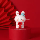 Maxbell Rabbit Statue Resin Bunny Figurine for Shelf Decoration Souvenir Gift StyleE