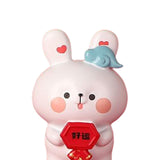 Maxbell Rabbit Statue Resin Bunny Figurine for Shelf Decoration Souvenir Gift StyleE