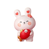 Maxbell Rabbit Statue Resin Bunny Figurine for Shelf Decoration Souvenir Gift StyleF