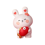Maxbell Rabbit Statue Resin Bunny Figurine for Shelf Decoration Souvenir Gift StyleF