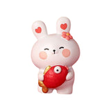 Maxbell Rabbit Statue Resin Bunny Figurine for Shelf Decoration Souvenir Gift StyleF