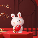 Maxbell Rabbit Statue Resin Bunny Figurine for Shelf Decoration Souvenir Gift StyleF