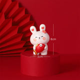 Maxbell Rabbit Statue Resin Bunny Figurine for Shelf Decoration Souvenir Gift StyleF