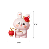 Maxbell Rabbit Statue Resin Bunny Figurine for Shelf Decoration Souvenir Gift StyleG