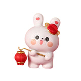 Maxbell Rabbit Statue Resin Bunny Figurine for Shelf Decoration Souvenir Gift StyleG