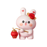 Maxbell Rabbit Statue Resin Bunny Figurine for Shelf Decoration Souvenir Gift StyleG