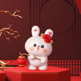 Maxbell Rabbit Statue Resin Bunny Figurine for Shelf Decoration Souvenir Gift StyleG