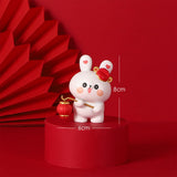 Maxbell Rabbit Statue Resin Bunny Figurine for Shelf Decoration Souvenir Gift StyleG