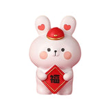 Maxbell Rabbit Statue Resin Bunny Figurine for Shelf Decoration Souvenir Gift StyleH