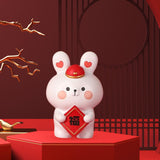 Maxbell Rabbit Statue Resin Bunny Figurine for Shelf Decoration Souvenir Gift StyleH